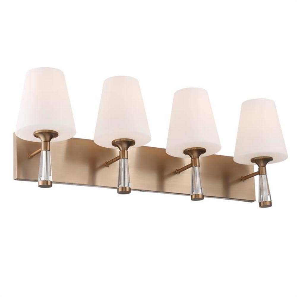 Crystorama Ramsey 32-in W 4-Light Vibrant Gold Modern/Contemporary Wall Sconce | RAM-A3404-VG