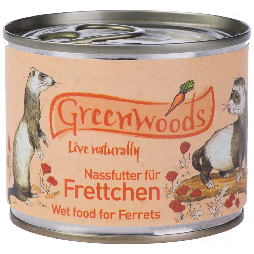 Greenwoods Wet Food for Ferrets - Chicken - Mega Saver Pack: 48 x 200g