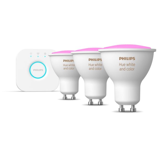 Philips Hue White and Color Ambiance Startpakke for smartbelysning, 3 x 5,7 W