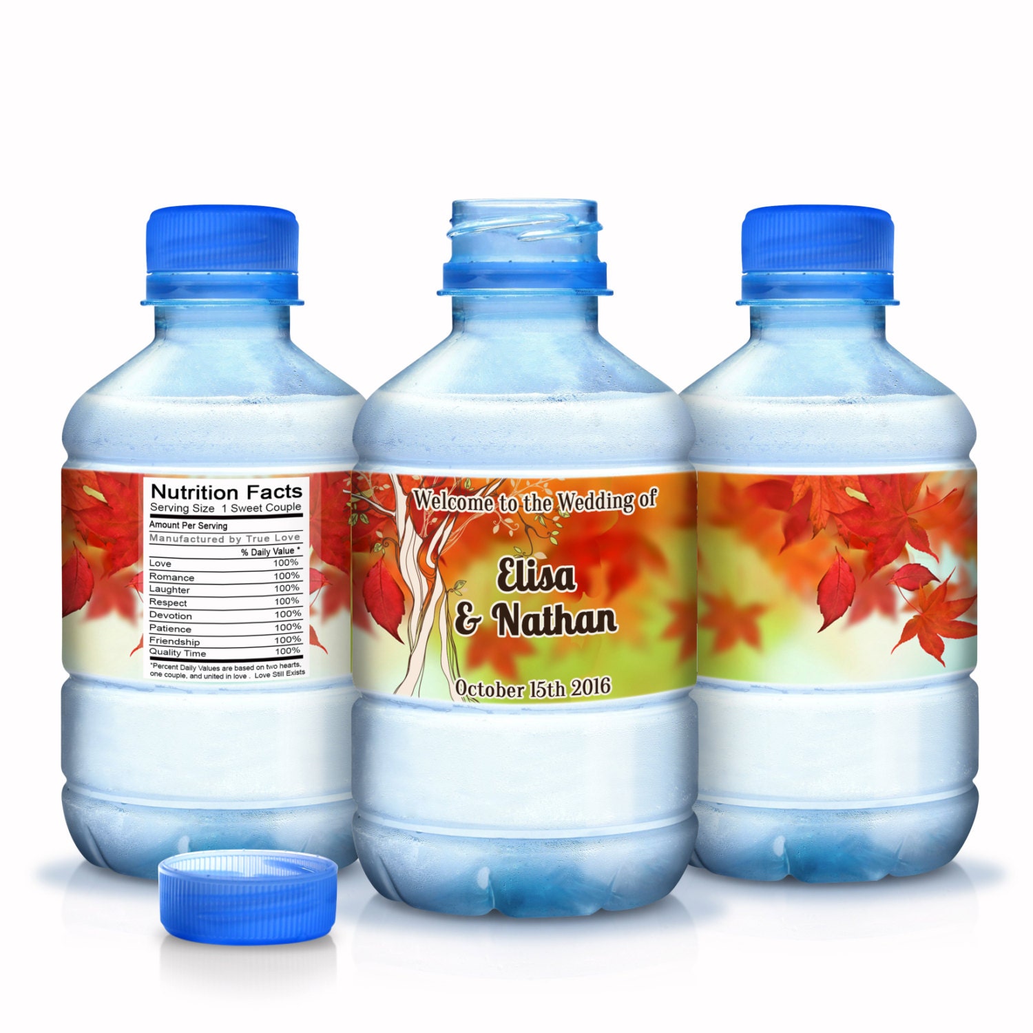 30 Autumn Wedding Water Bottle Labels - Decor- Fall Decor Favors