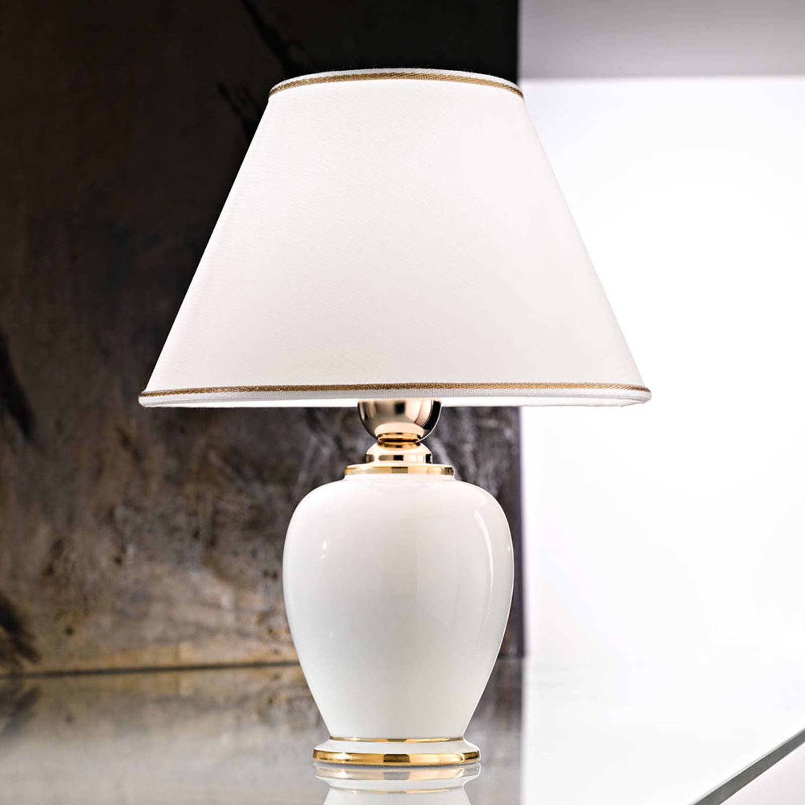 Pöytälamppu Giardino Avorio valkoinen-kulta Ø25 cm