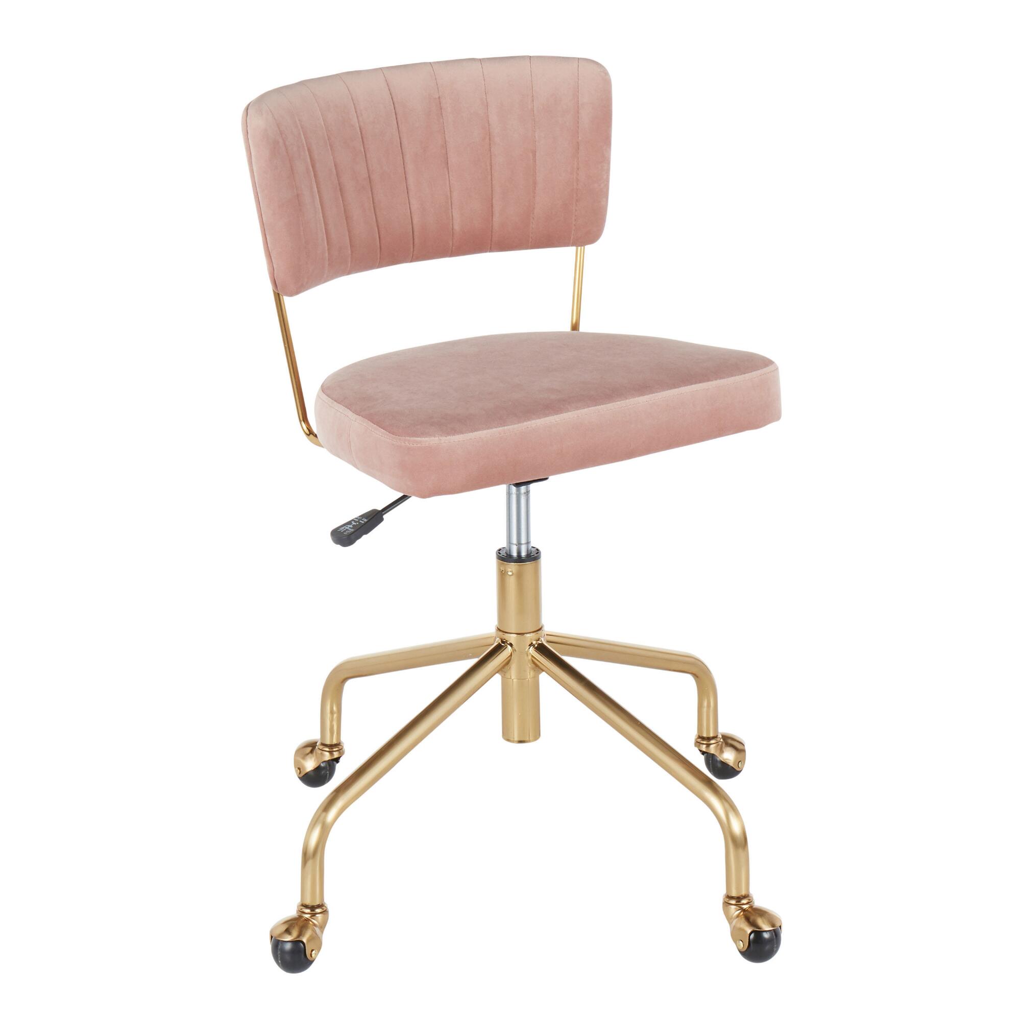 Velvet Mia Upholstered Home Office Chair: White - Fabric by World Market