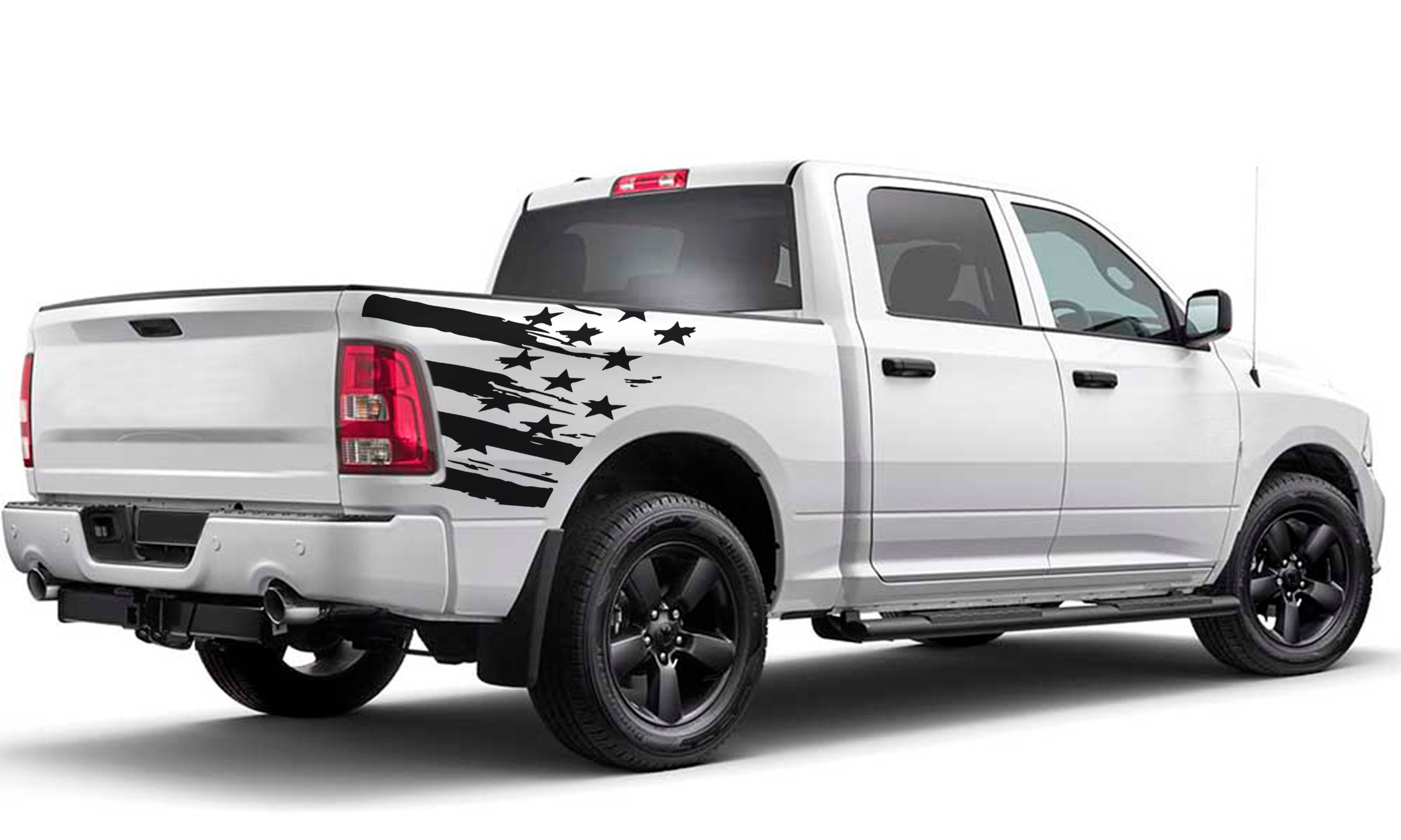 Side Bed American Decal Sticker Sport Compatible With Dodge Ram 1500 Crew Cab 2019 2020 2021 4x4 Off Road Vinyl
