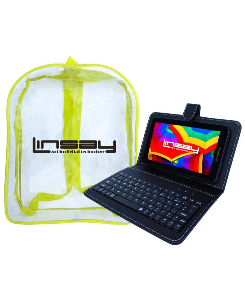 LINSAY 7-in Wi-Fi Only Android 10 Tablet with Accessories with Case Included | F7XHDCKBAG