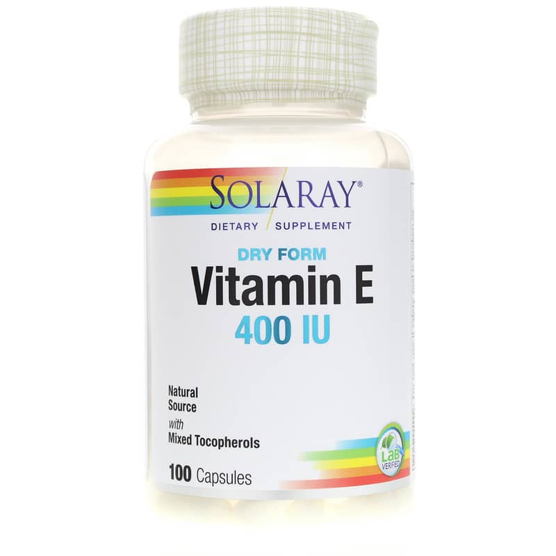 Solaray Vitamin E Dry Form 400 IU, 100 Capsules