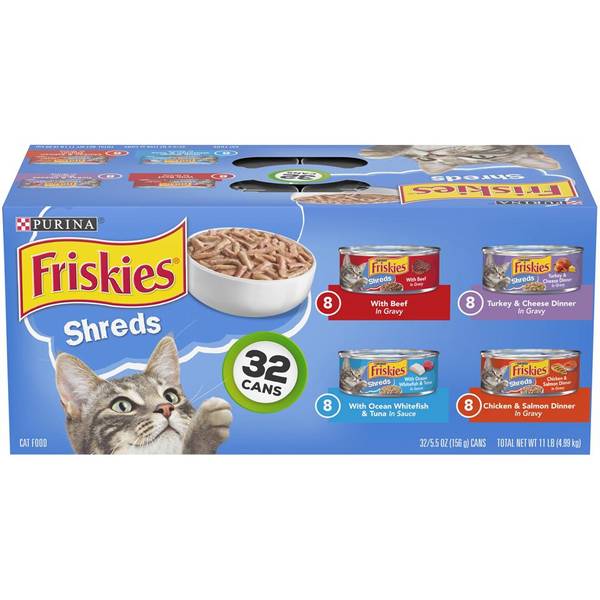 Friskies 32-Pack 5.5 oz Savory Shreds Variety Pack Wet Cat Food