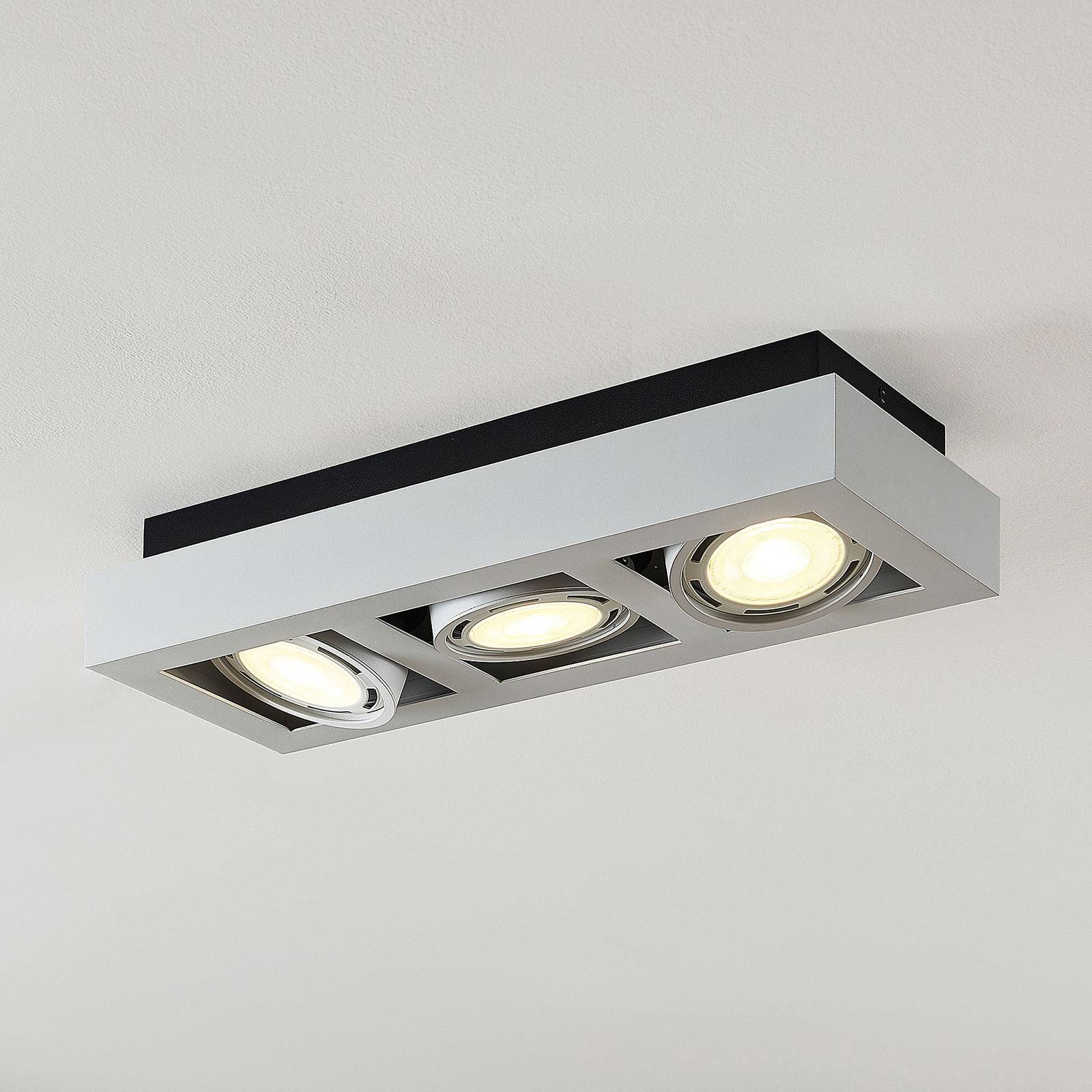 LED-kattospotti Ronka, GU10, 3-lamppuinen, valk.