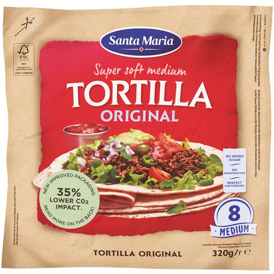 Tortillaleivät Tex Mex Tortilla Original Medium 8-pack - 25% alennus