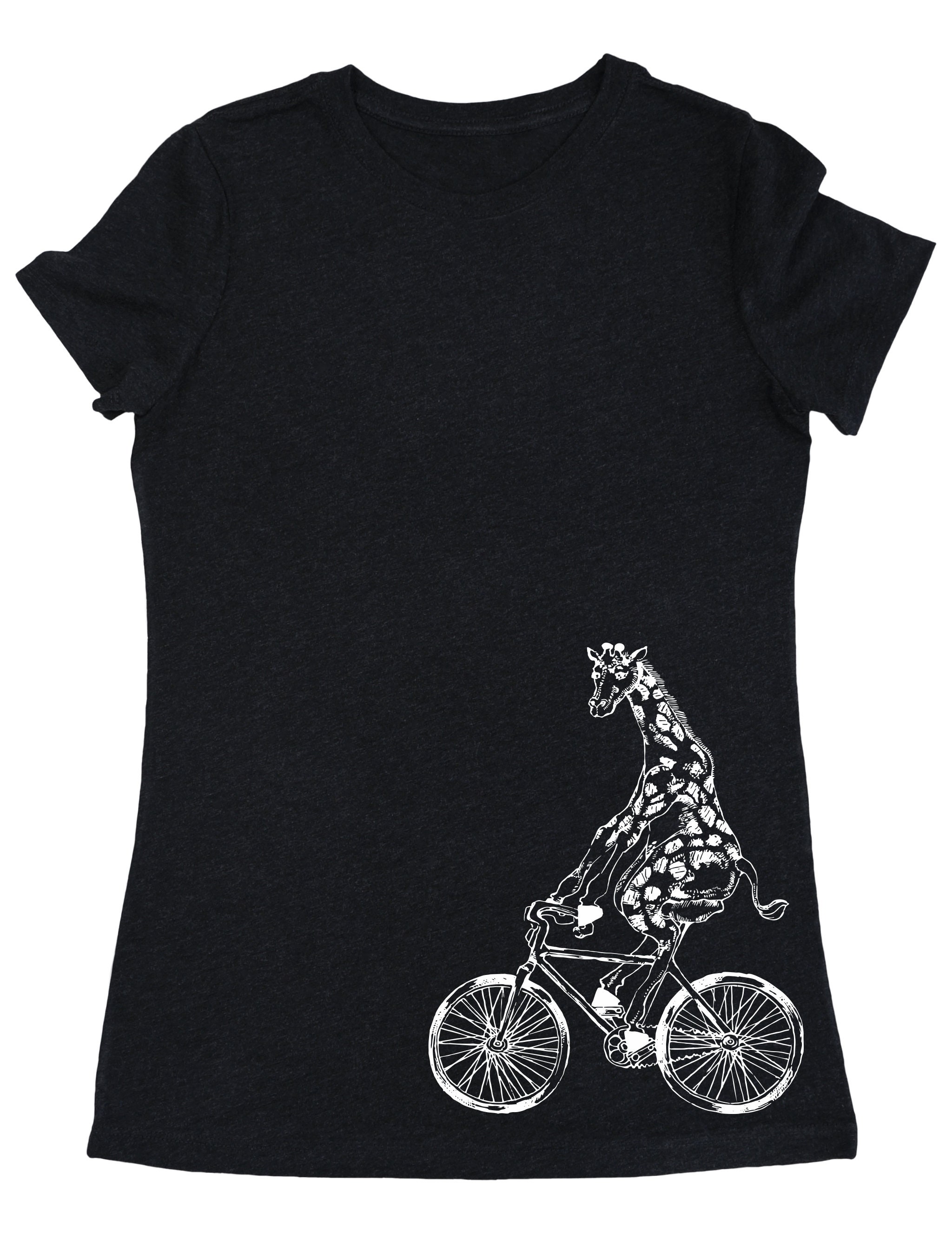 Giraffe On A Bicycle Women's Tri-Blend T-Shirt Girlfriend Gift, Cycling Shirt Gift For Wife, Biker Mom Gifts Women Birthday Seembo