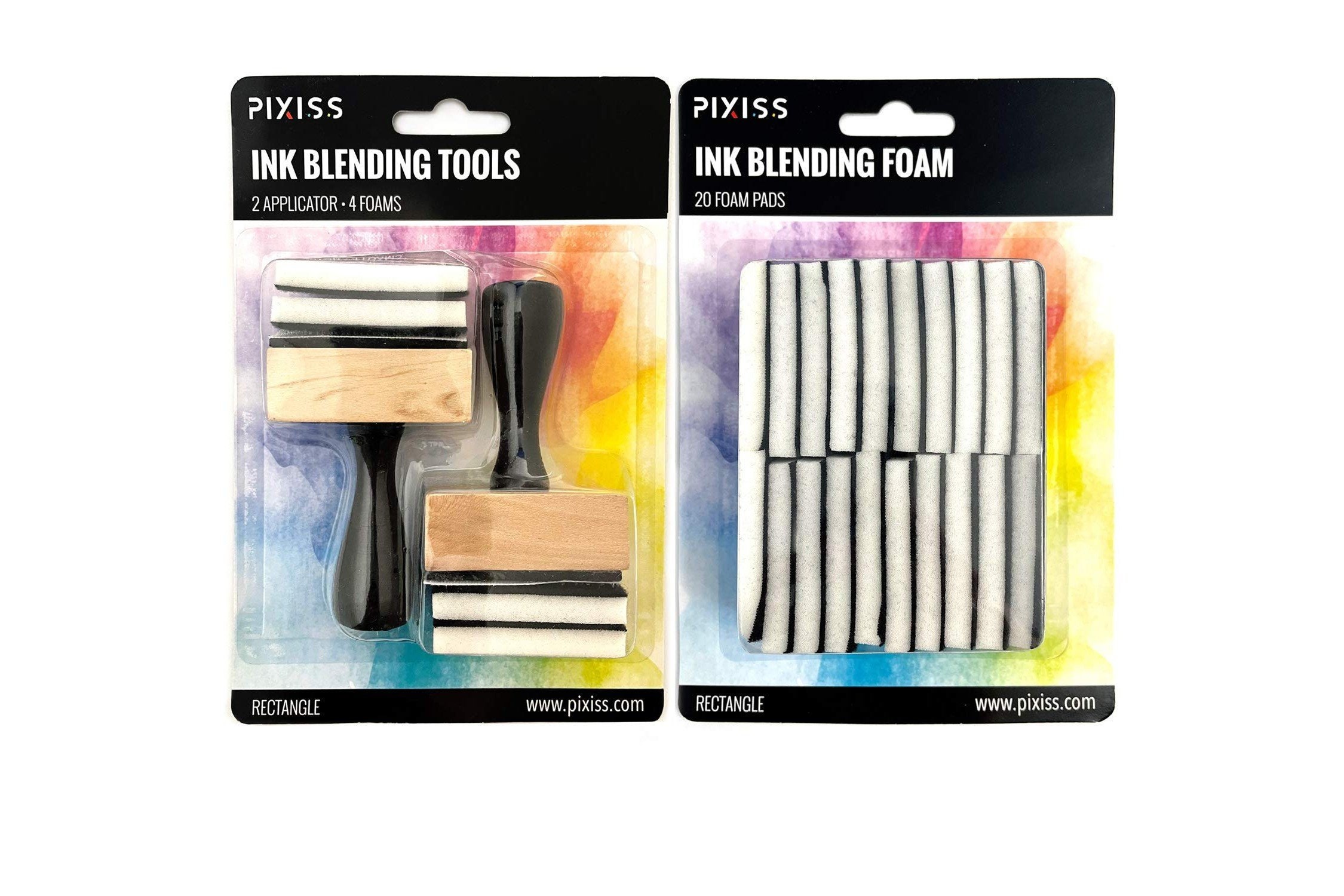 Pixiss Mini Ink Blending Tools - Rectangle | Mini Tool With Added Replacement Foams