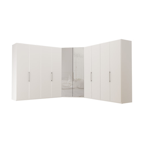 Garderobe Atlanta - Hvit 200 + walk-in + 200, 216 cm, Hvit