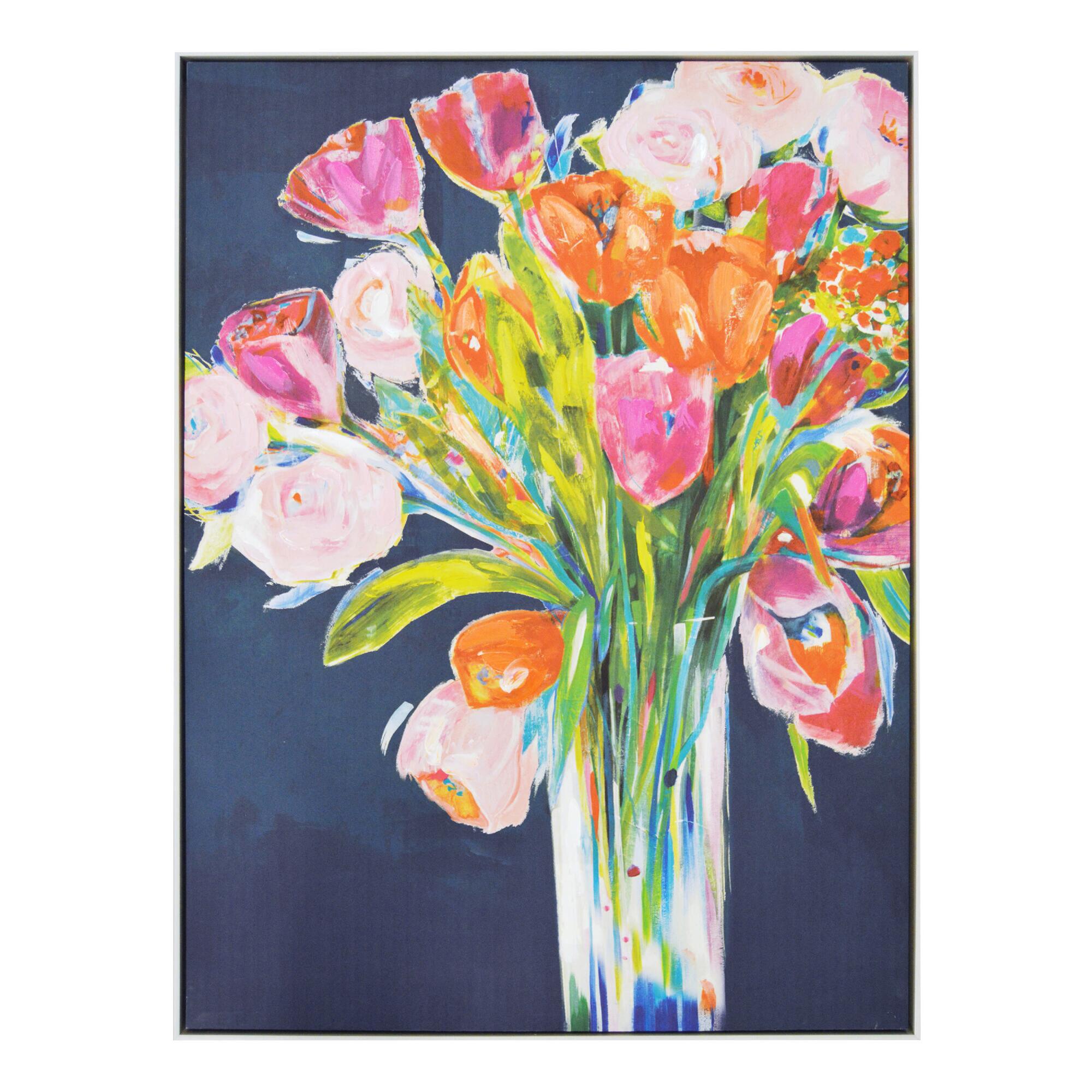 Multicolor Floral Bouquet Framed Canvas Wall Art by World Market
