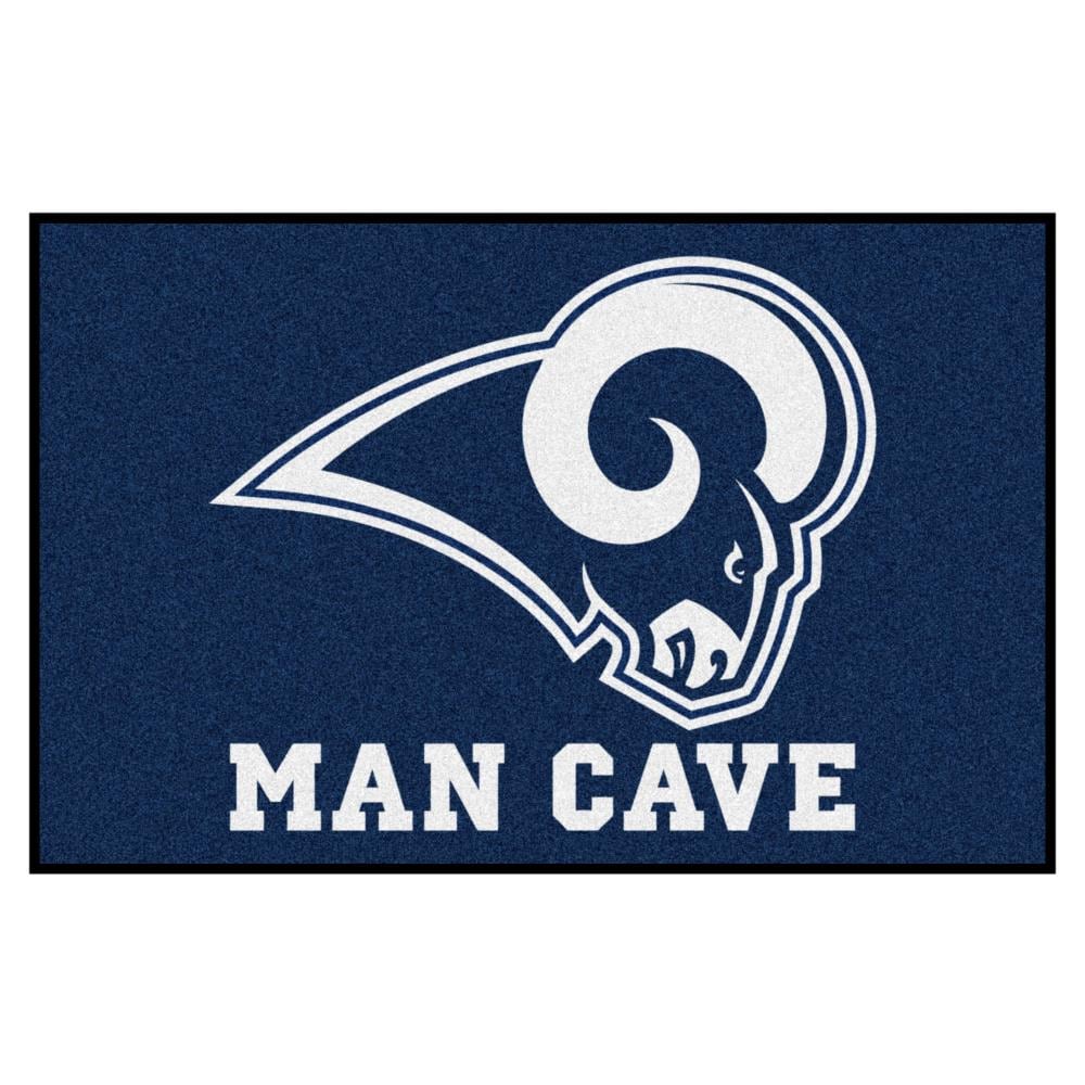 FANMATS Los Angeles Rams NFL Man Cave Starter 1-1/2 x 2-1/2 Navy Sports Throw Rug in Blue | 14373