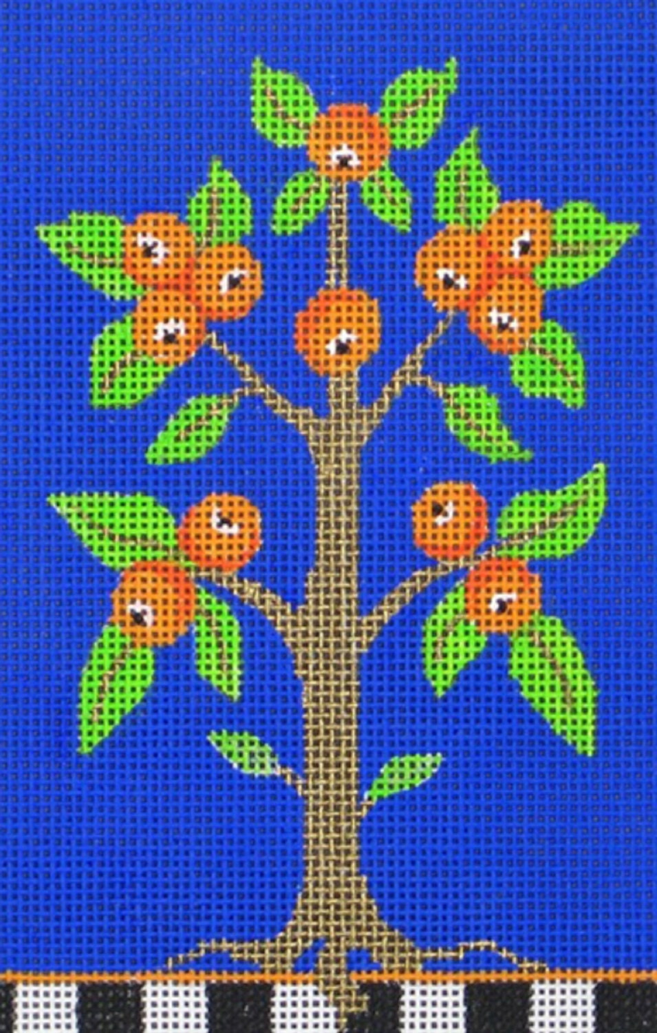 Needlepoint Handpainted Amanda Lawford Orange Tree 4x6 -Free Us Shipping