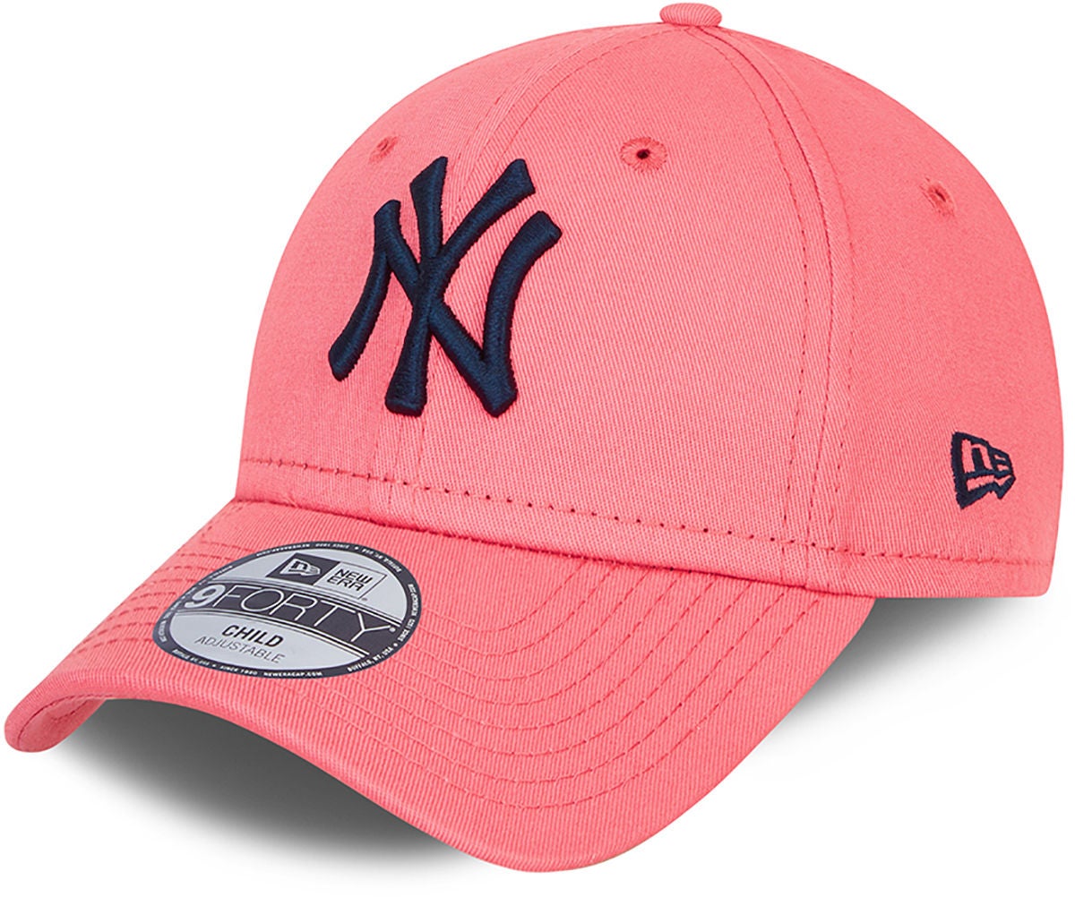 New Era NYY League Essential 9Forty Kappe, Pink Lemonade Navy, 4-6 Jahre