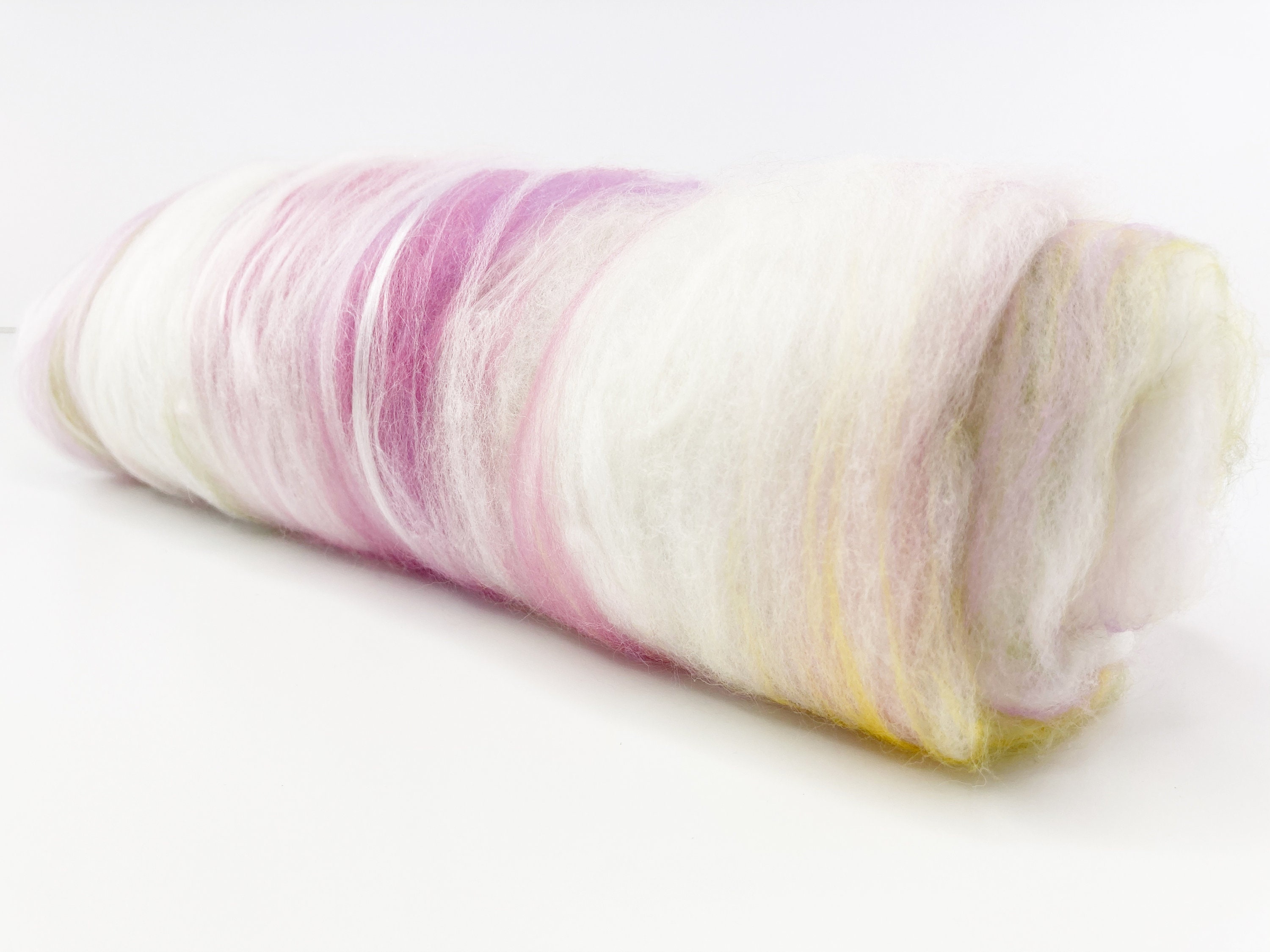 Spinning Fiber . Art Batt Blended For Spinning Ooak Supply Carded Color Bloom"
