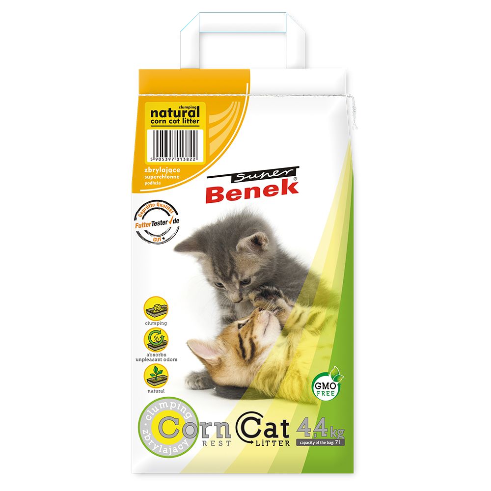 Super Benek Corn Cat Natural Clumping Litter - 7 litres (approx. 4.4kg)