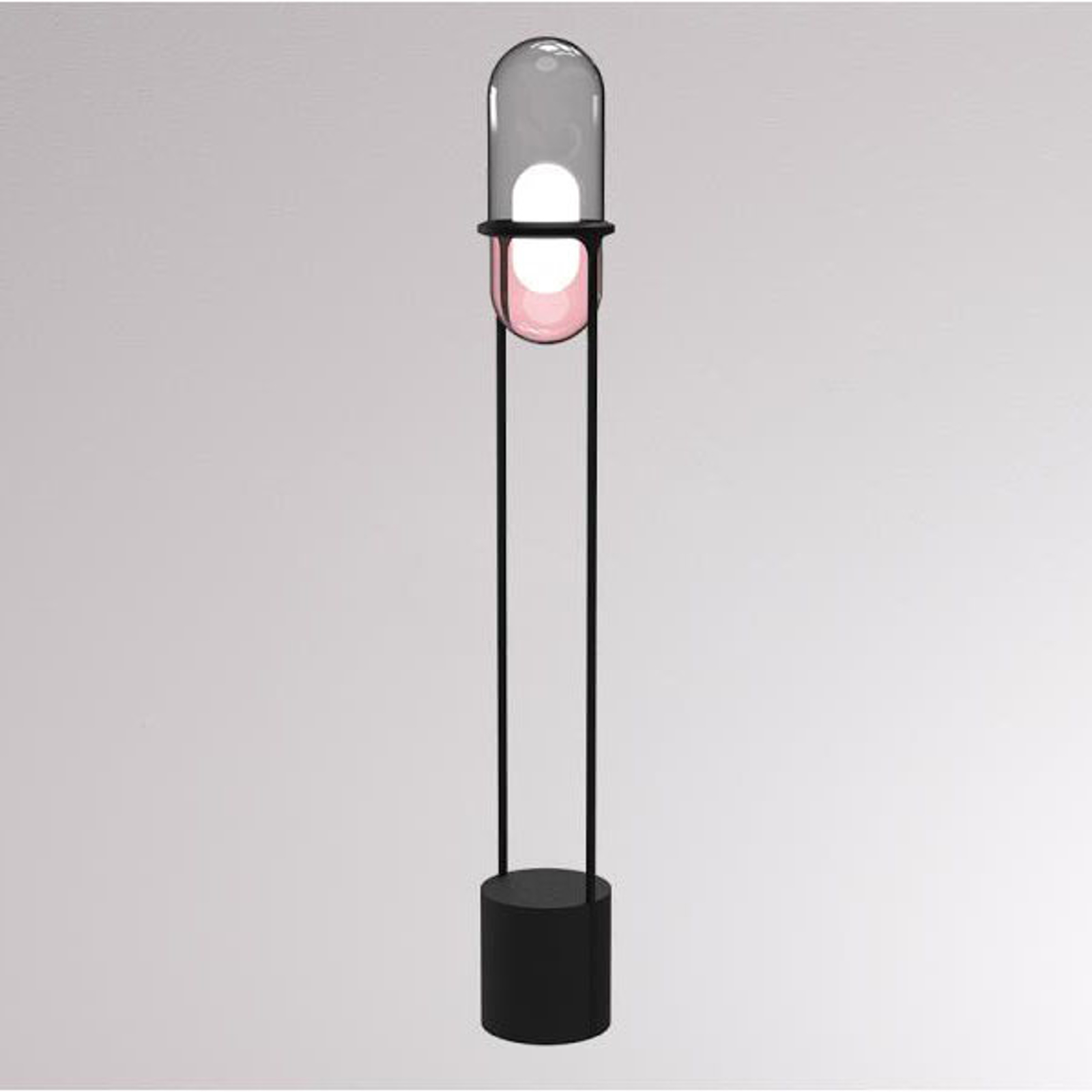 LOUM Pille -LED-lattiavalo harmaa/vaaleanpunainen