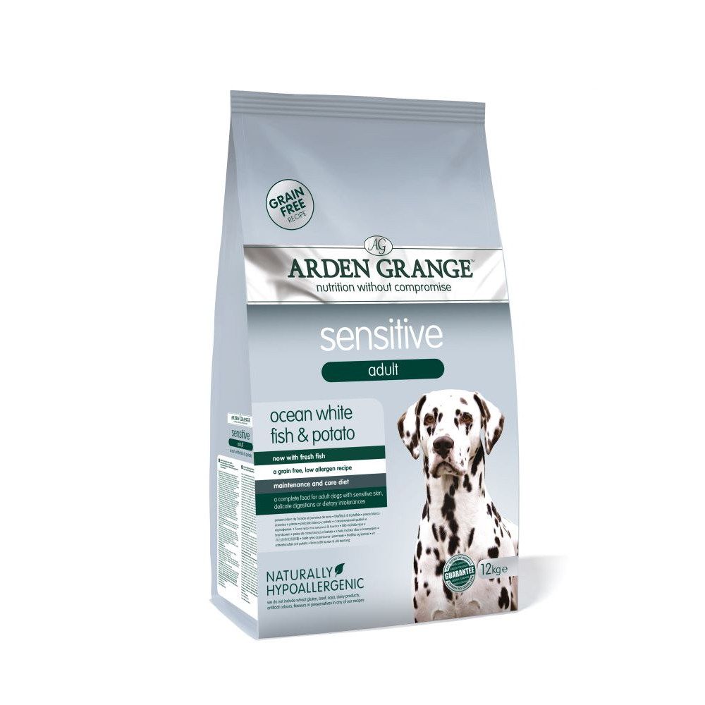 12kg Arden Grange Sensitive Dry Dog Food + 6 x 395g Wet Food Free!* - Sensitive Senior/Light (12kg) + 6 x 395g Free!