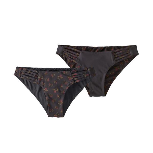 Patagonia Women's Reversible Seaglass Bay Bikini Bottoms - Recycled Polyester, Clover Small: Ink Black / XS