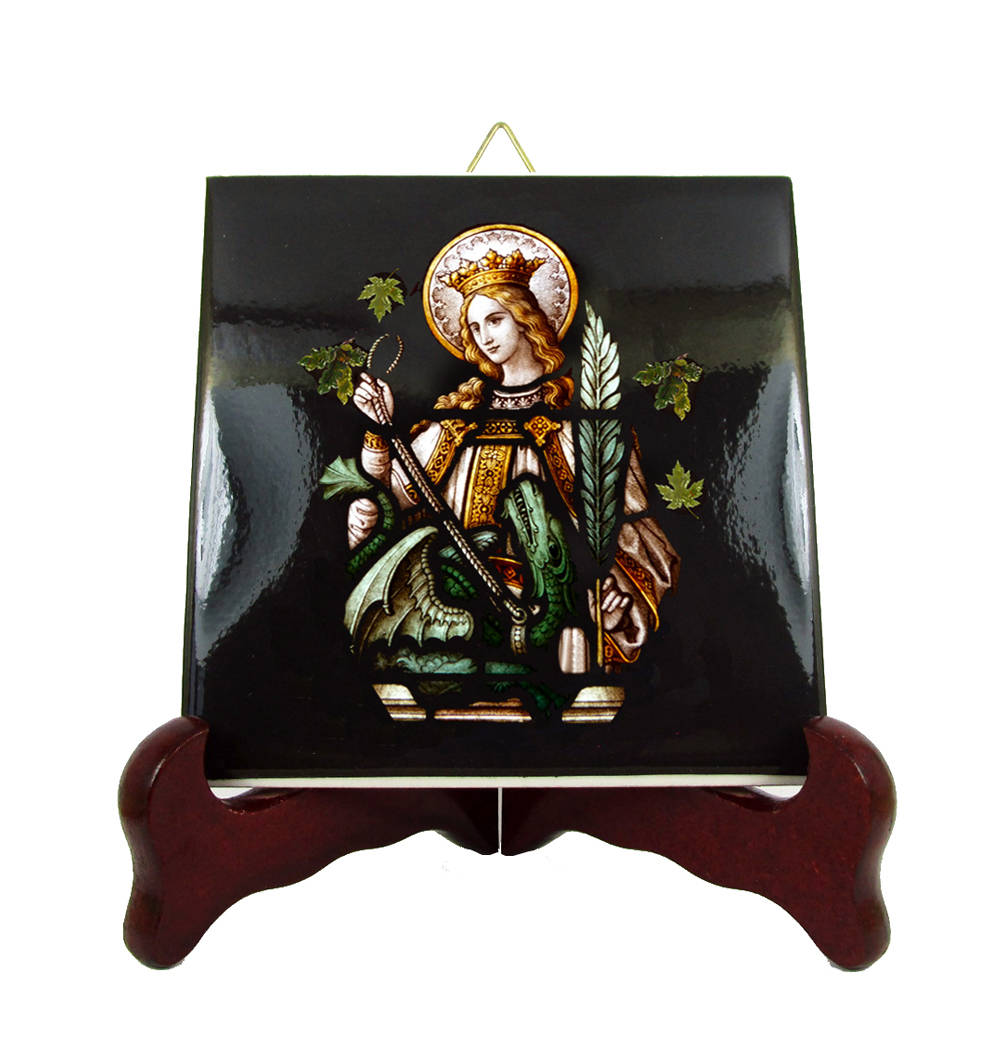 st Margaret Of Scotland - Icon On Tile Catholic Saints Serie Saint Queen Art