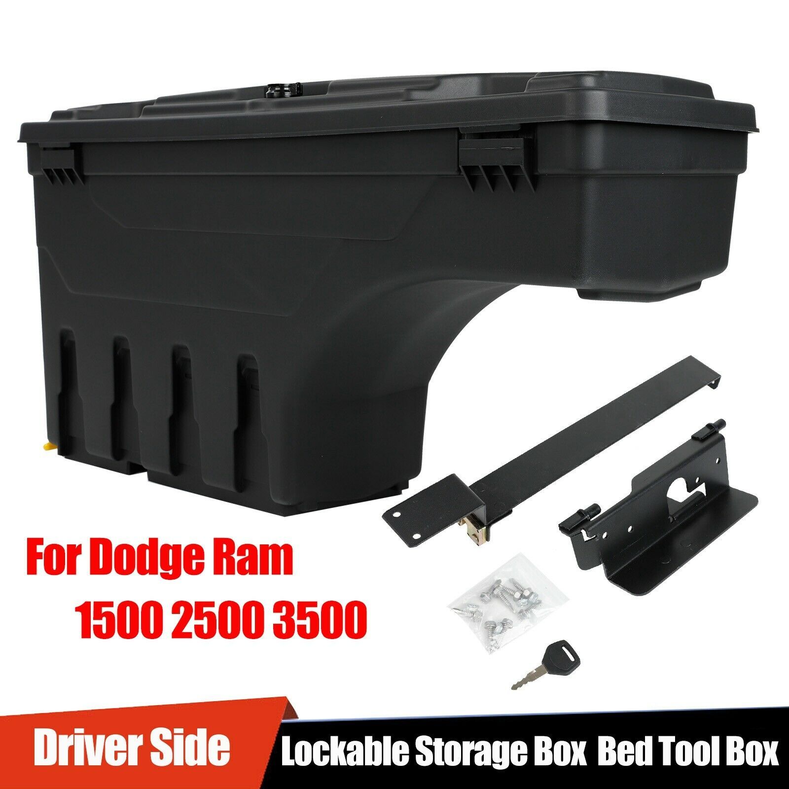 Lockable Storage Box Truck Bed Tool Box Driver Side For Dodge Ram 1500 2500 3500