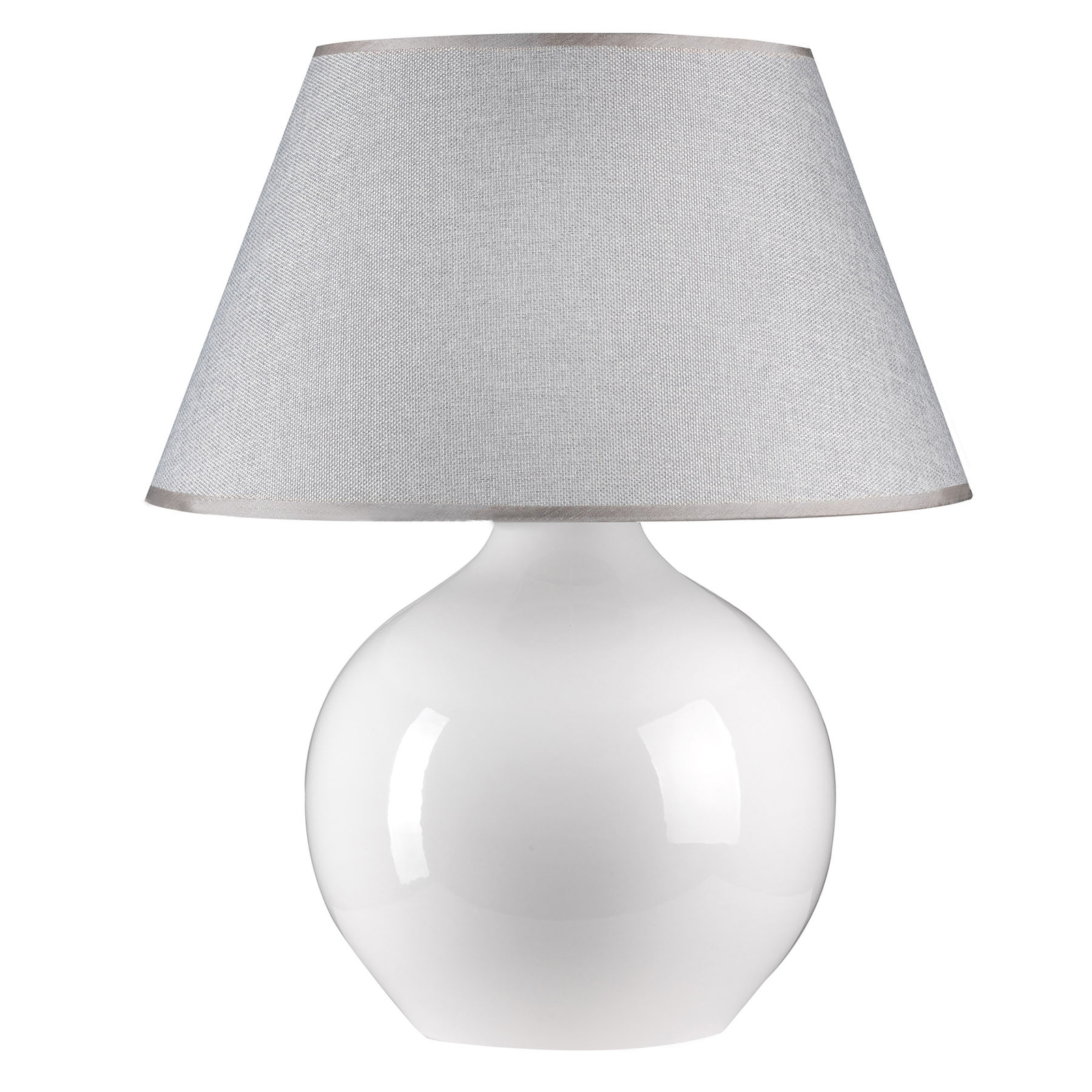 Pöytälamppu Sfera, korkeus 53 cm, valkoinen/harmaa