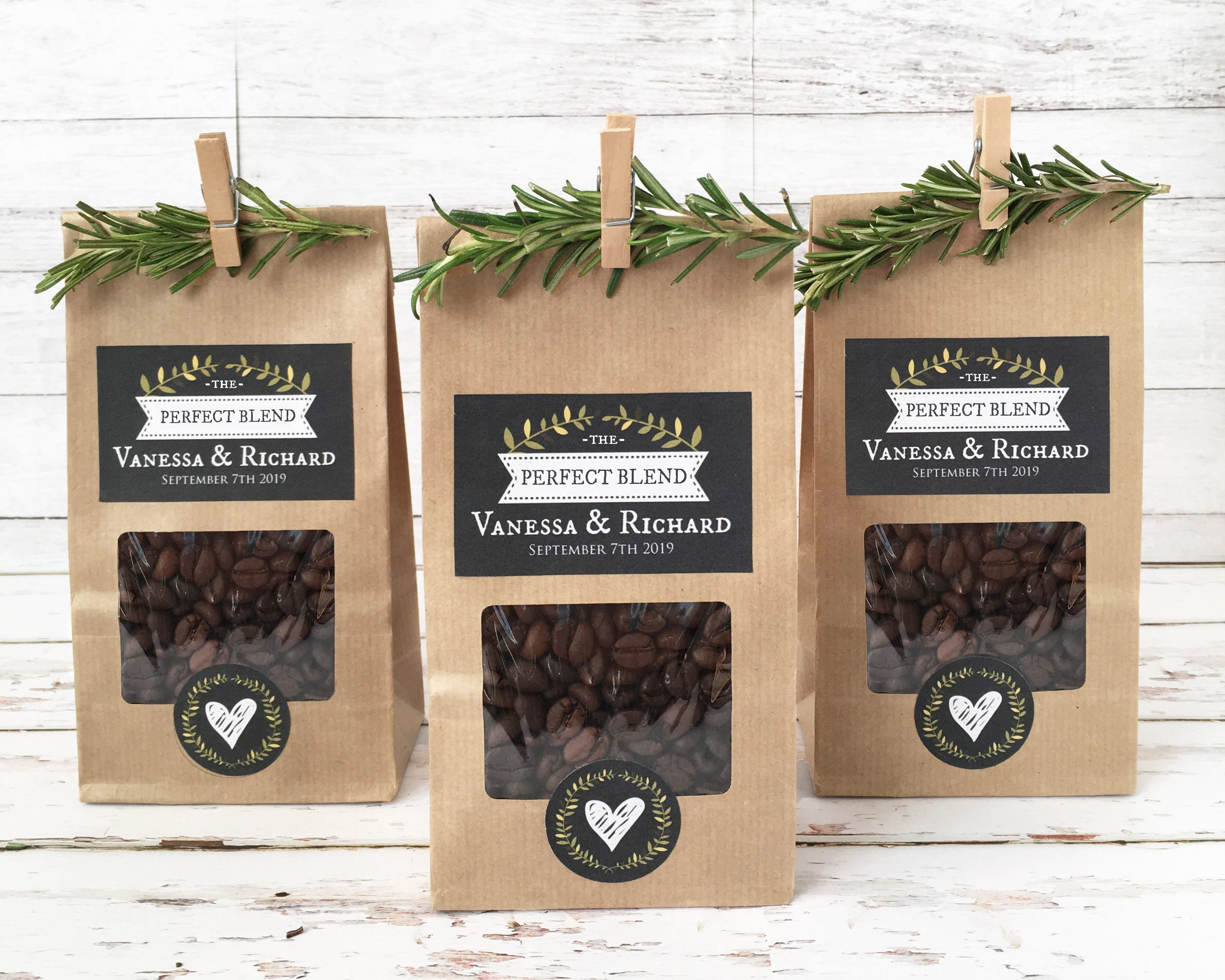 Wedding Favor Bags, The Perfect Blend Personalized Coffee Or Tea Bags, Custom Favors For Guests, Engagement Party Treat 20 Bags