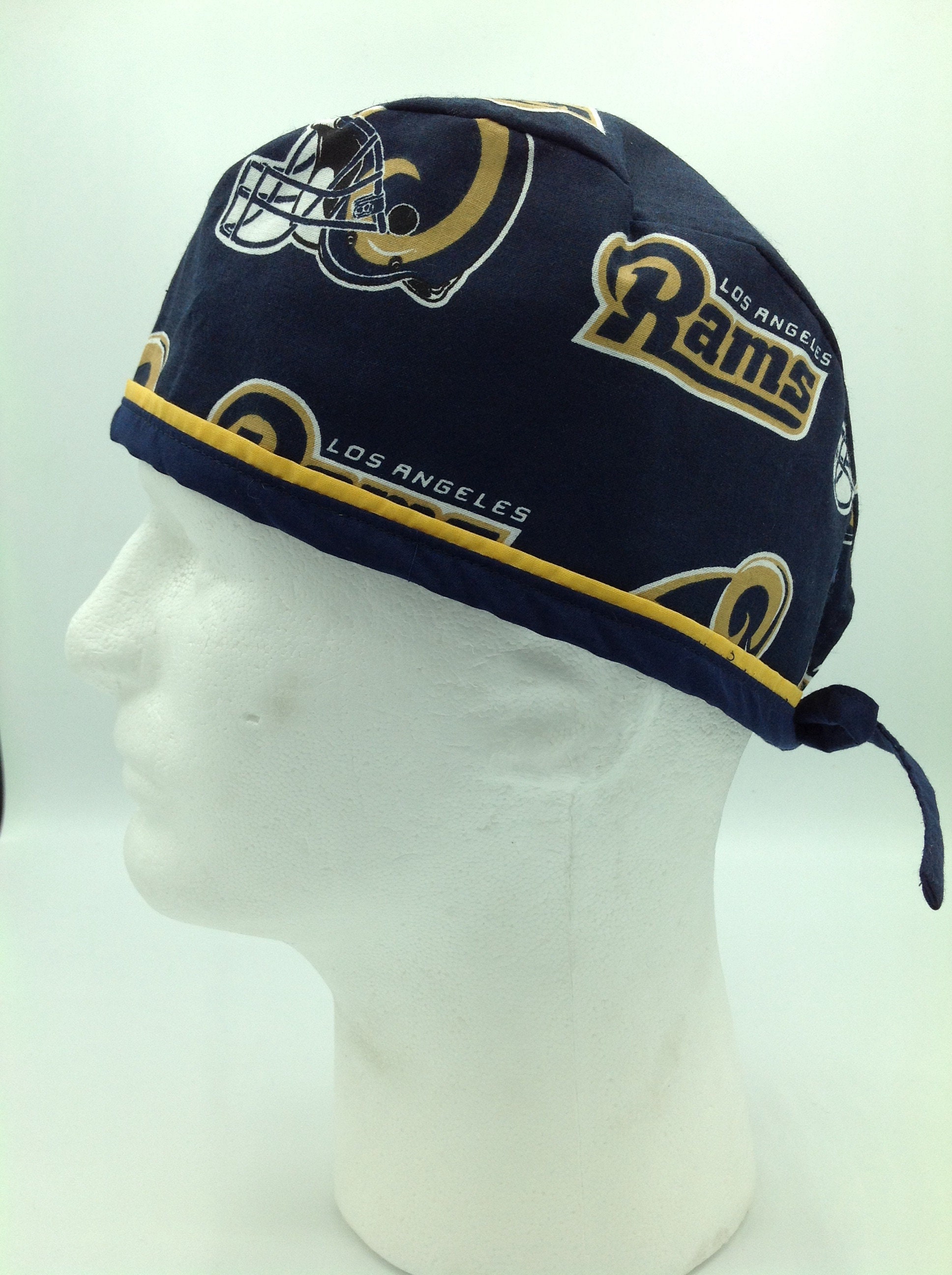 Rams With Yellow & Navy Trim - Tie-Back Surgical Scrub Hat