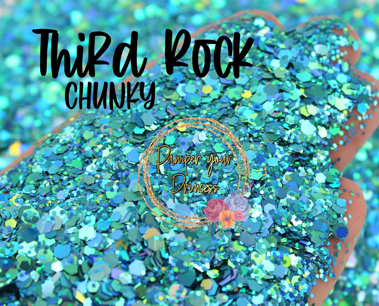 1Oz Chunky Blend Glitter, Mixed Size Mix, Polyester Metallic Holographic Third Rock