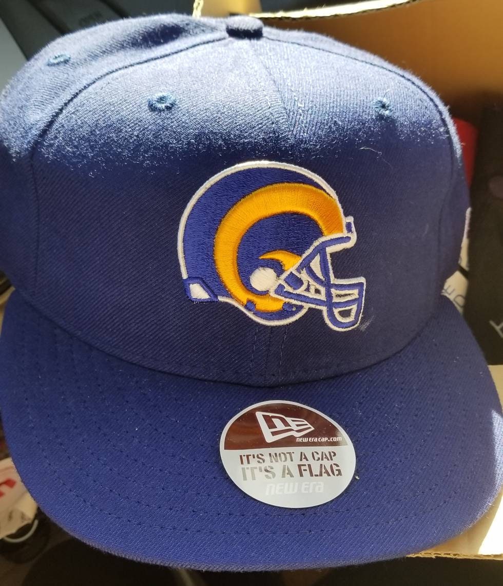 La Rams Hat New Era Fitted Size 7 1/8, Logo Athletic Hat, 90S Los Angeles Rams