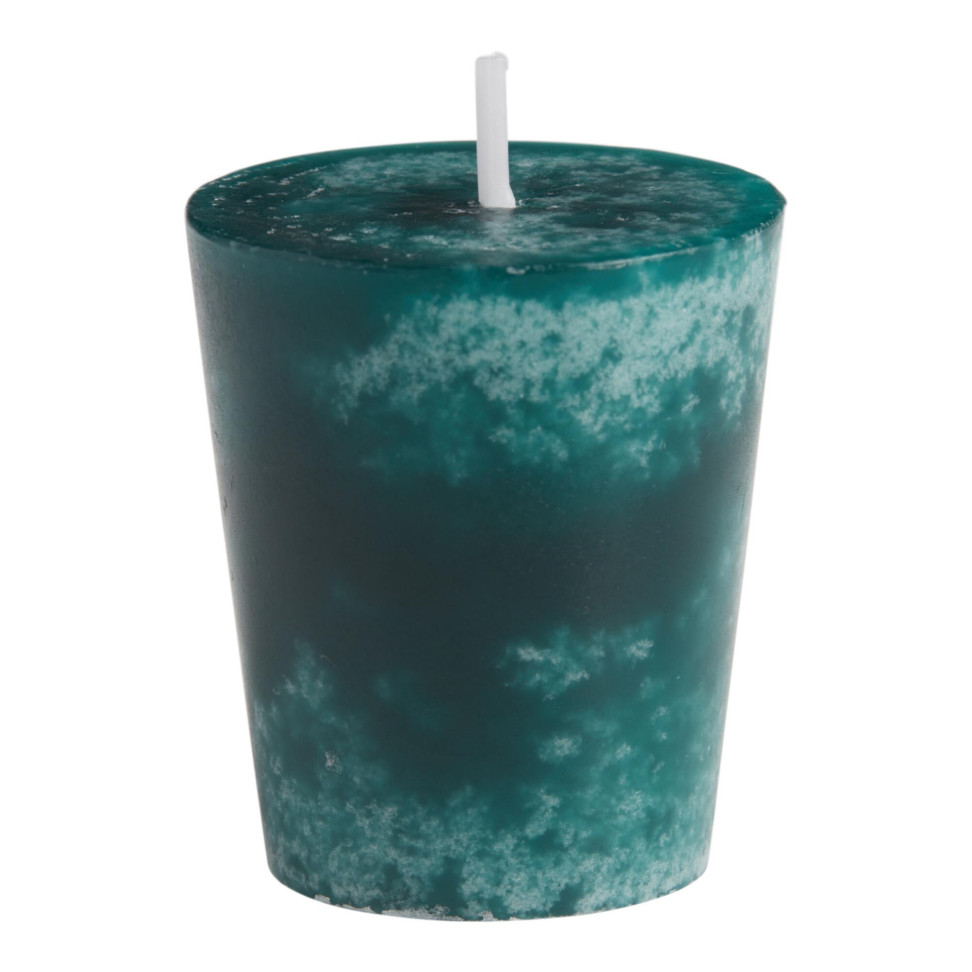 Black Fig Vetiver Mottled Votive Scented Candles 4 Pack: Green - Scented Wax by World Market