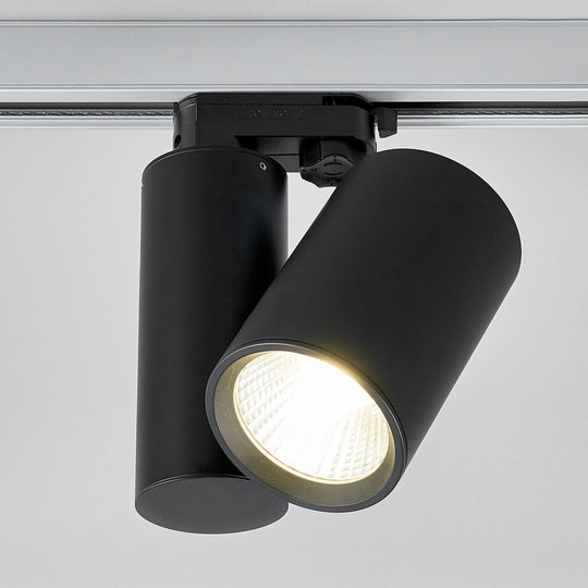 Musta LED-kohdevalaisin Giol kiskojärjestelmään
