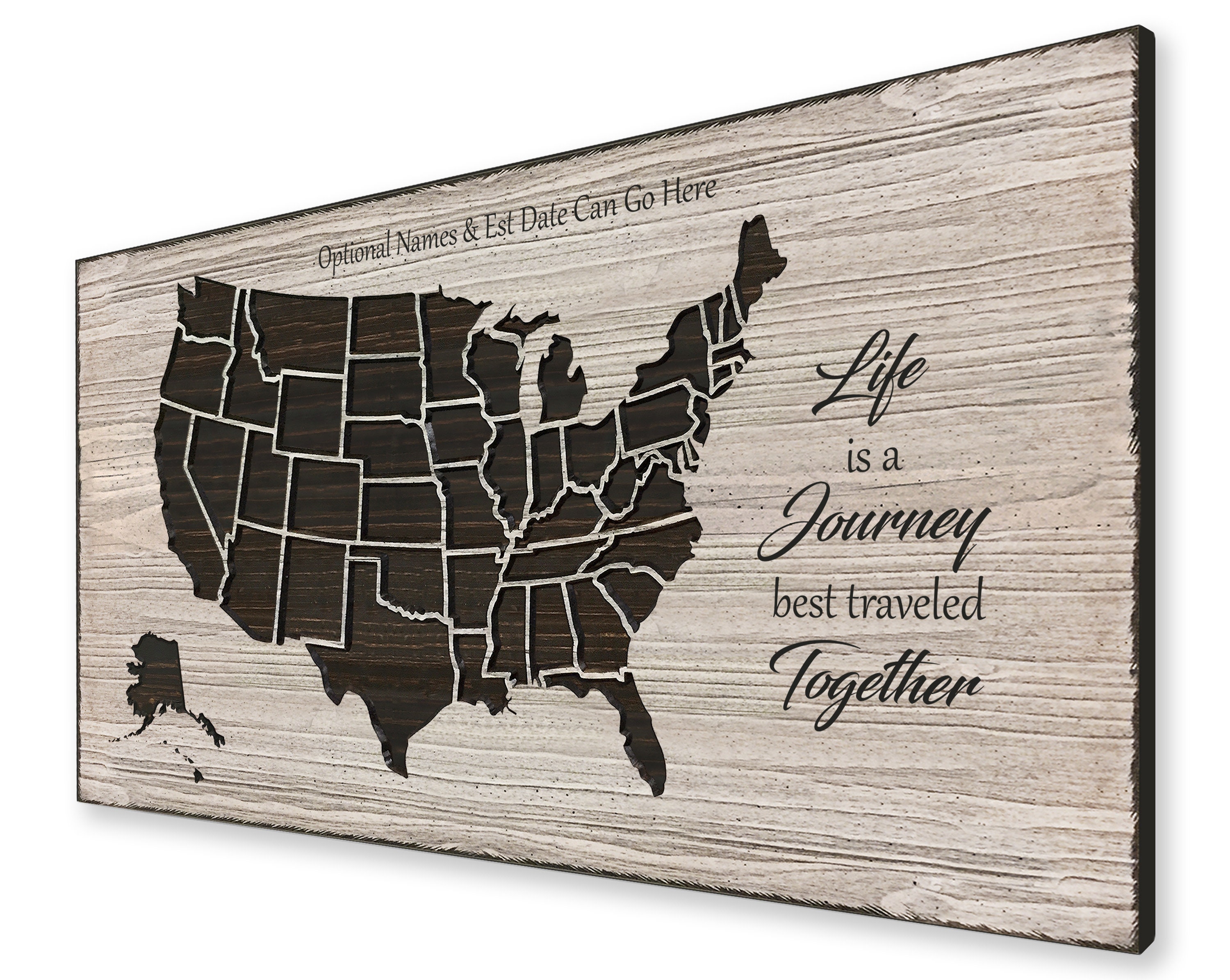 Map Of The United States America, Wood Wall Art Us Home Decor, Customized, Personalized, Unique Gift Idea, Travel, Adventure