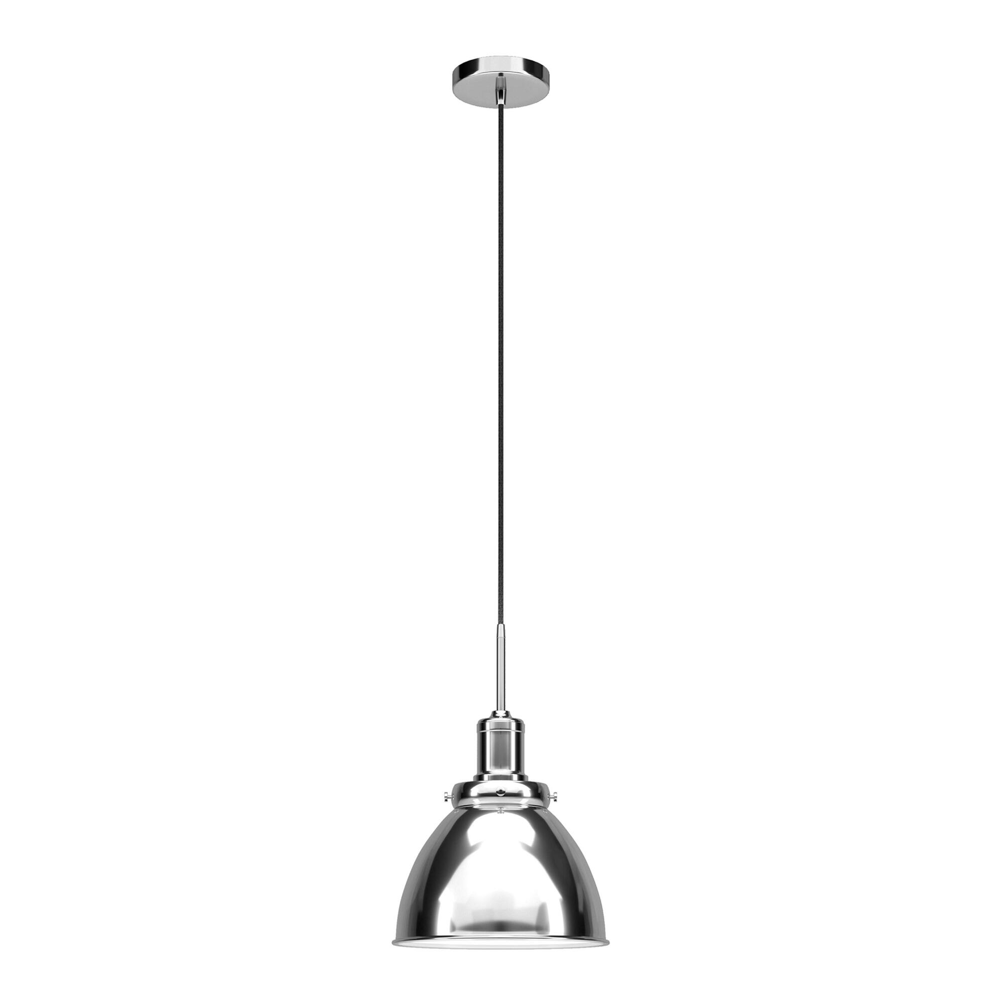 Nickel and Metal Dome Iris Pendant Lamp: Silver by World Market