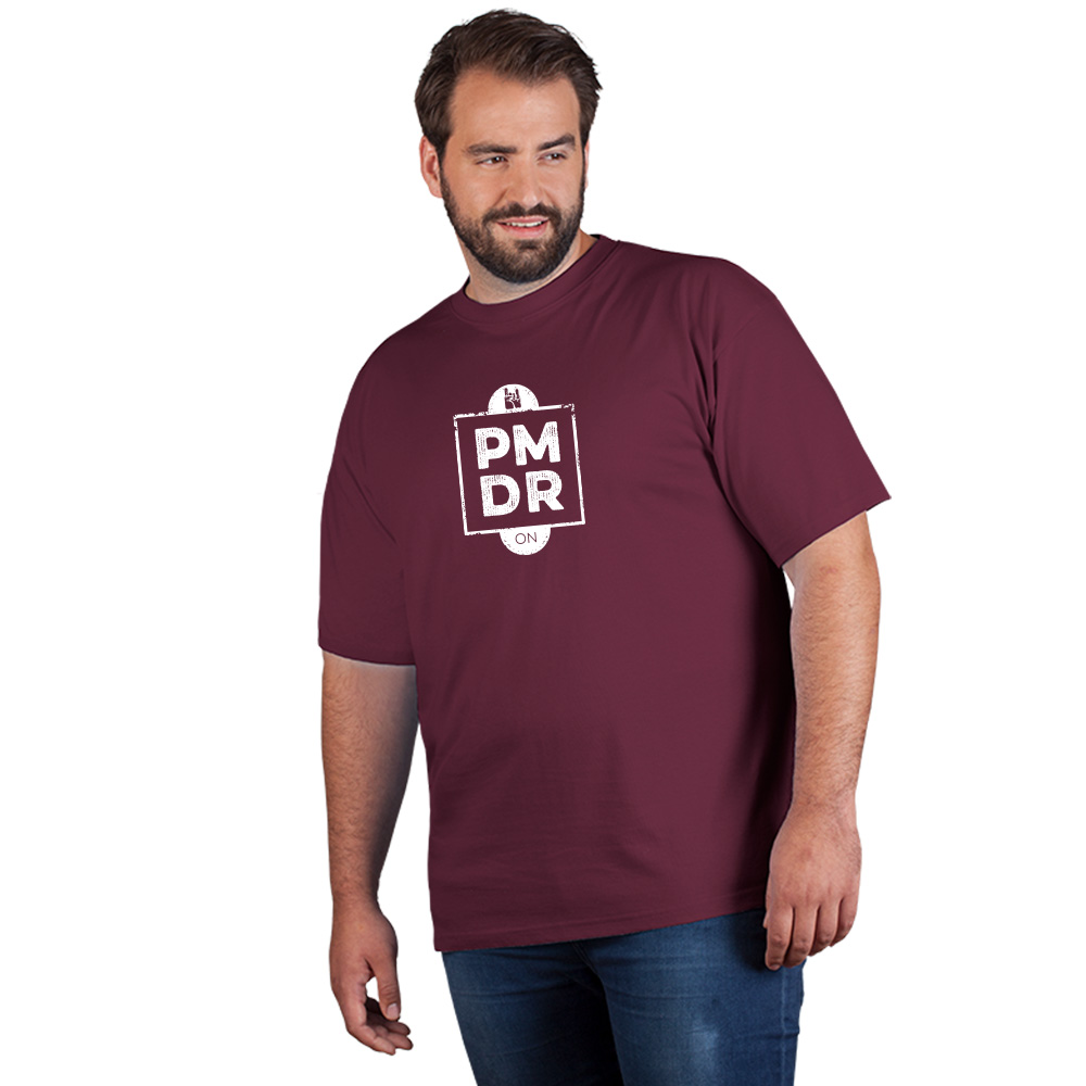 Print "promodoro rock on" Premium T-Shirt Plus Size Herren, Burgund, XXXL