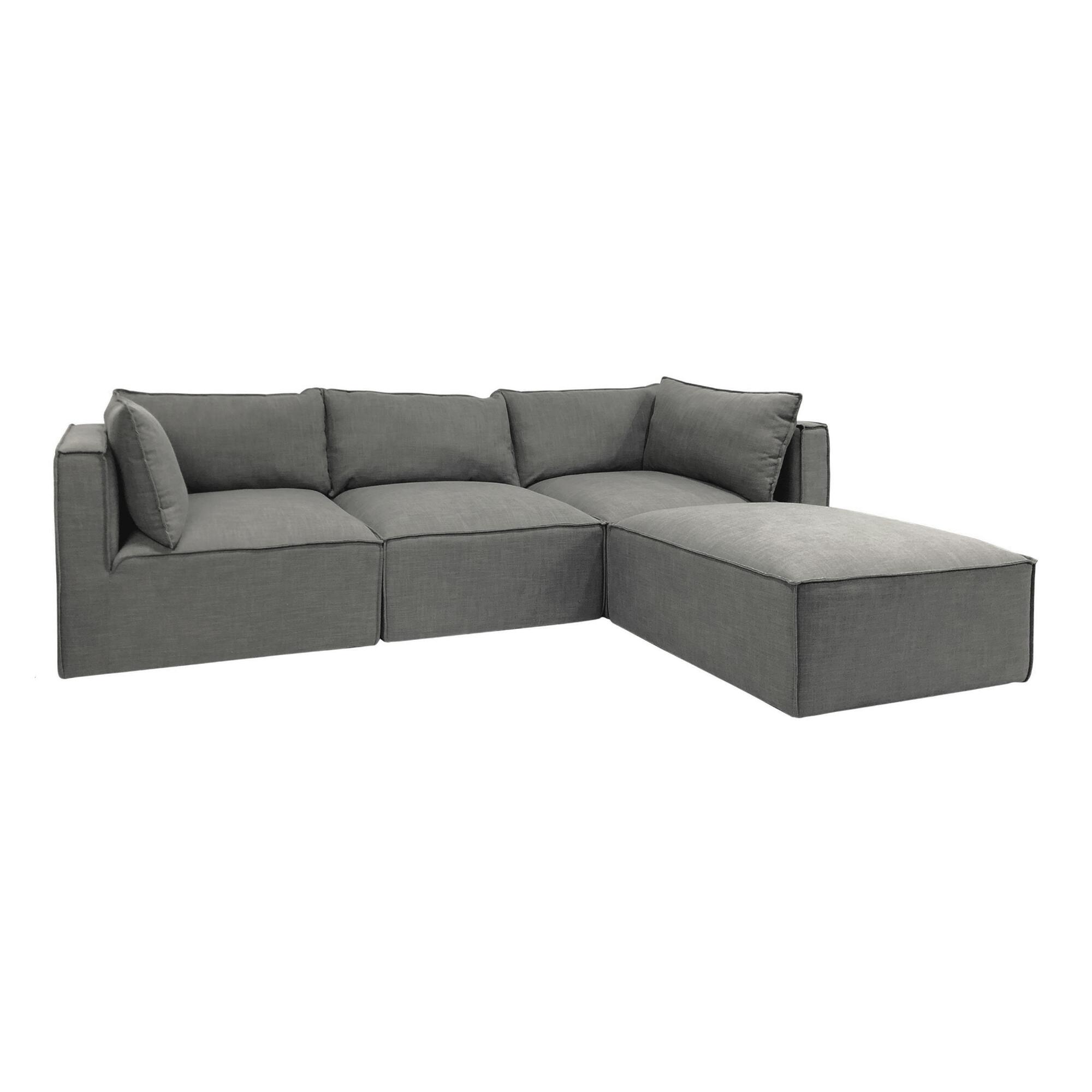 Gray Tyson 4 Piece L Modular Sectional Sofa by World Market