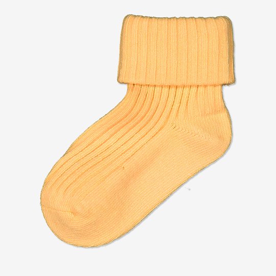 Ensfargede sokker baby gul