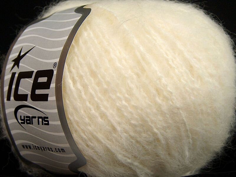 Fuzzy Cream Wool Blend Yarn 68593 Ice Sale Winter Ecru Dk 50Gr | 1.76 Oz 142Yards