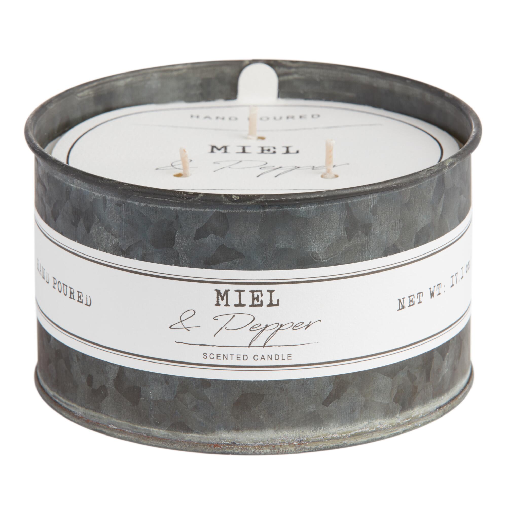 Miel & Pepper Antique Oil Tin Scented Candle by World Market
