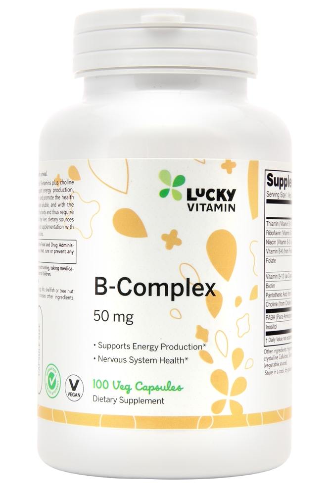 LuckyVitamin - B Complex 50 mg. - 100 Veg Capsules