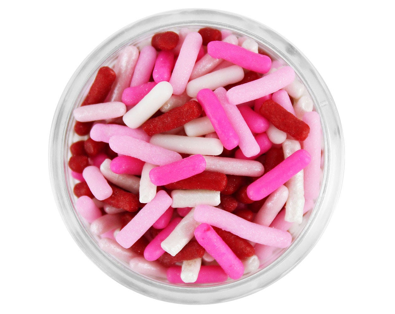 Valentine's Day Jimmies Blend - A Mix Of Classic Soft Jimmies in Red, Pink, Light Pearly White, & White