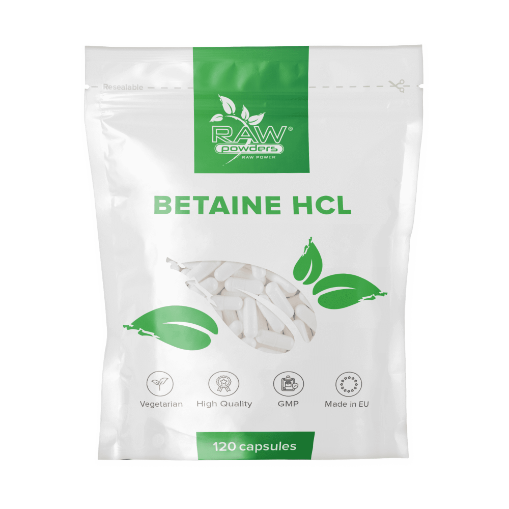 Betaine HCL 650 mg. 120 Capsules
