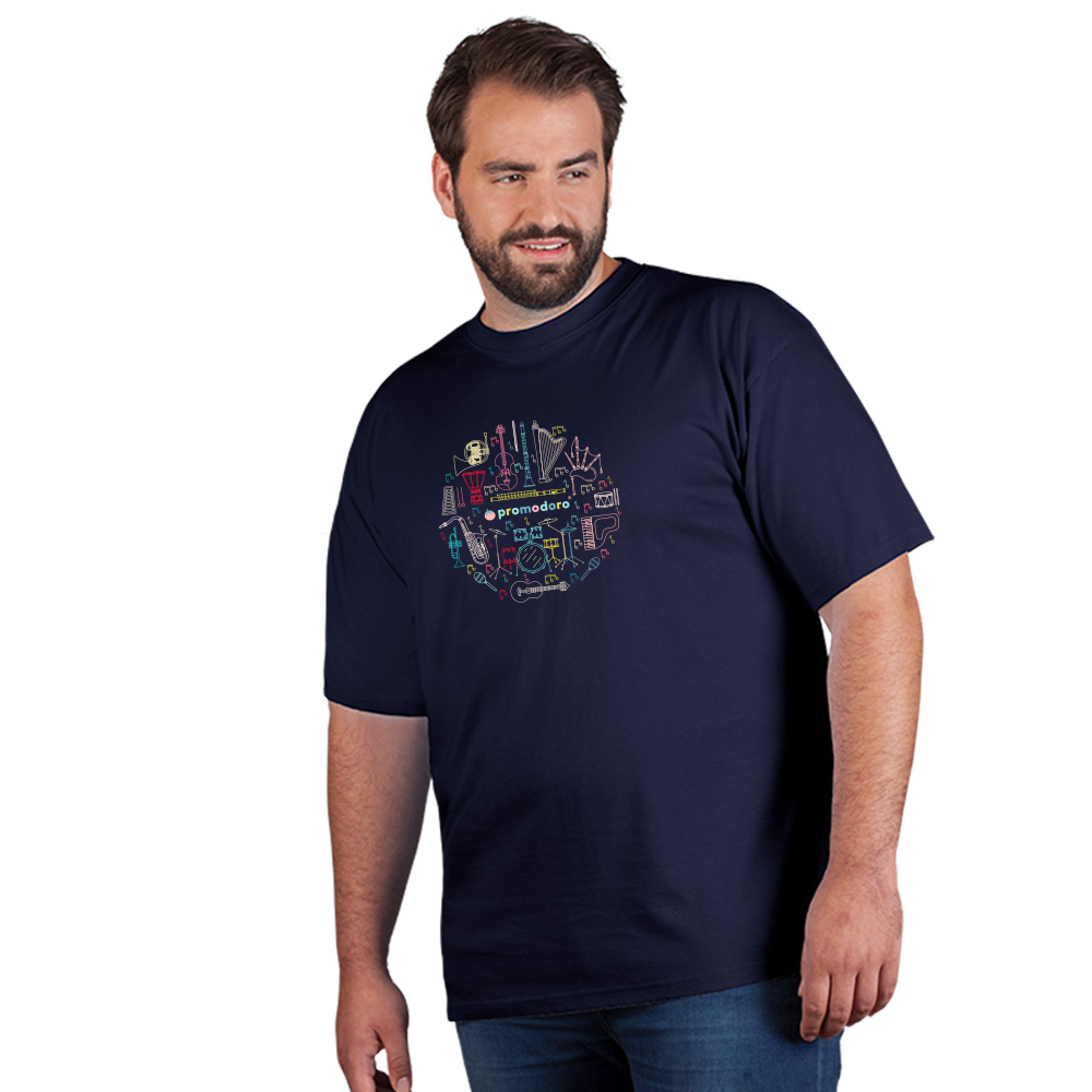 Print "promodoro orchestra" Premium T-Shirt Plus Size Herren, Marineblau, 4XL