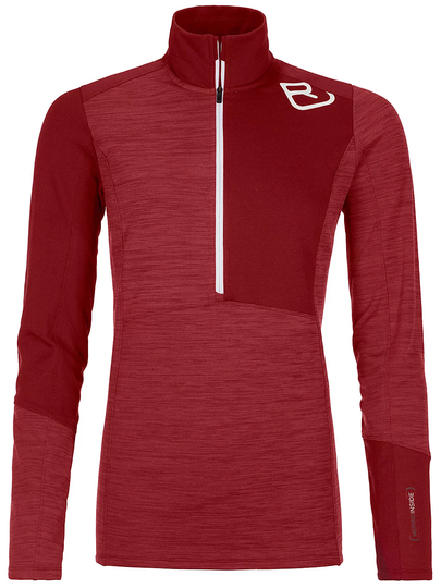 Ortovox Light Zip Neck Base Layer Top punainen