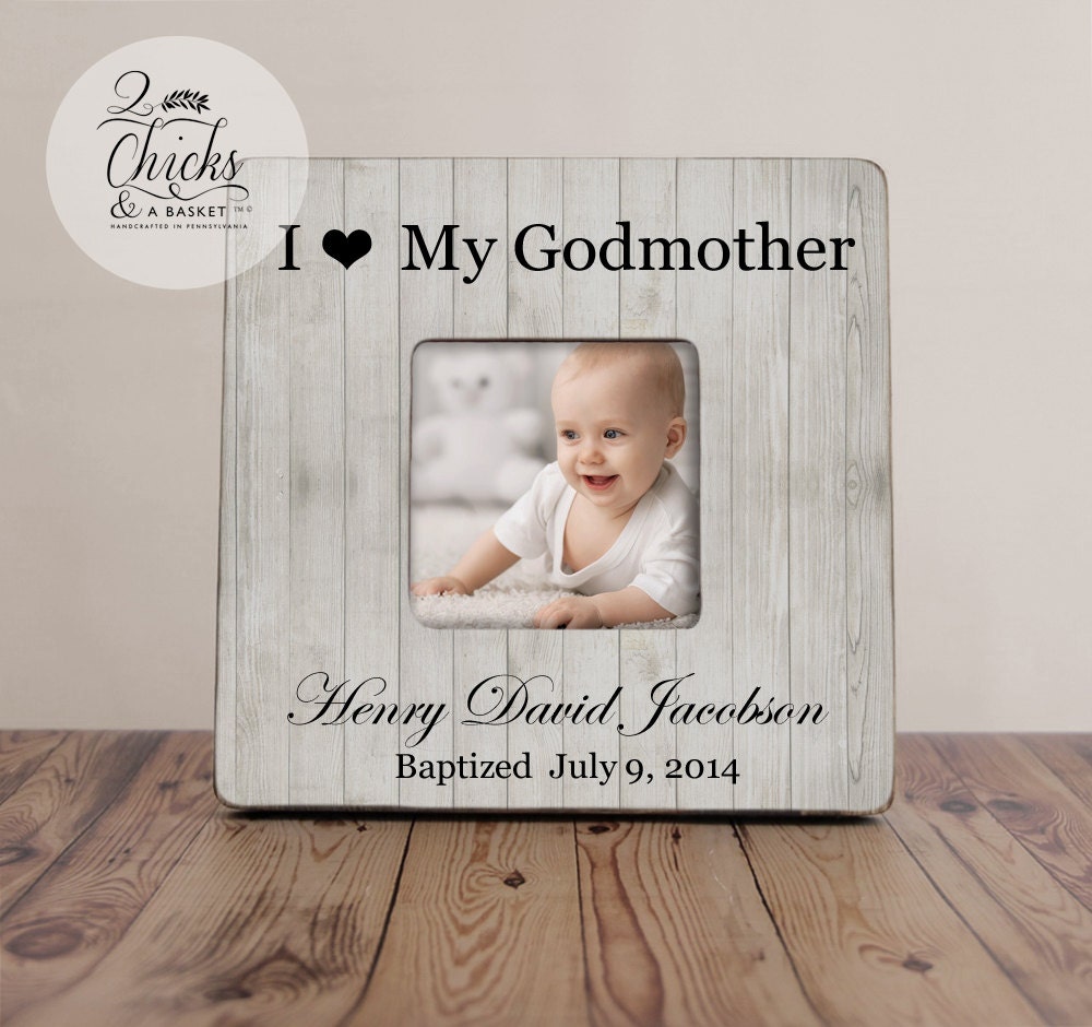Godparent Gift, Personalized Christening Picture Frame, Godmother Gift Idea, I Love My