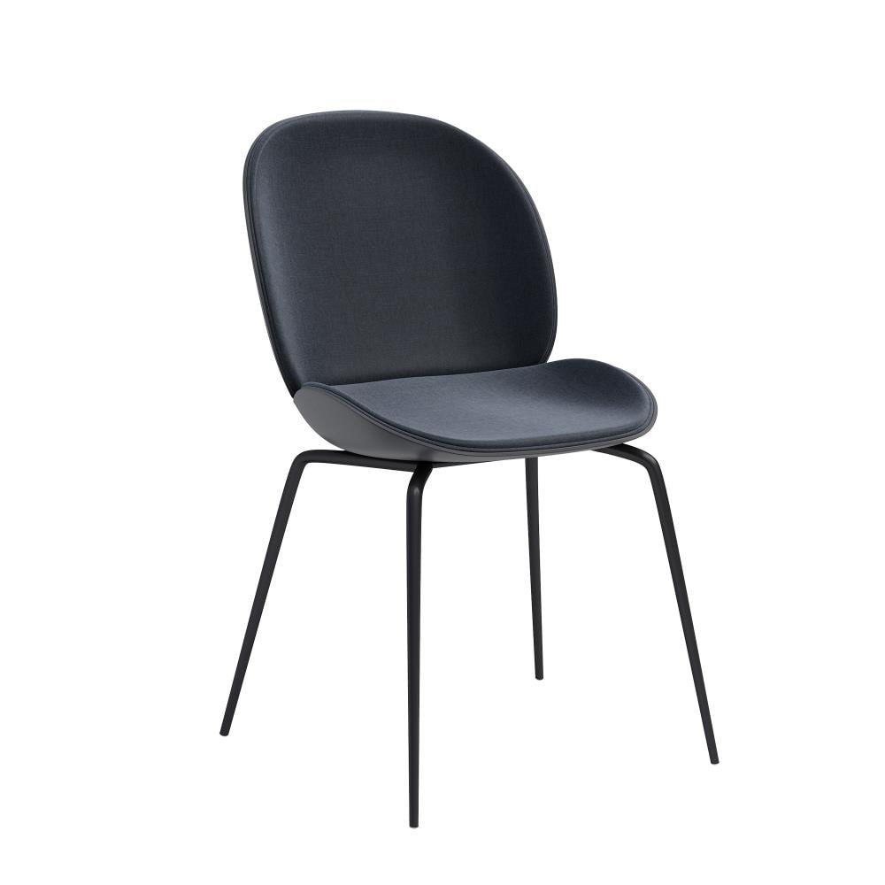 Jamesdar Set of 2 Contemporary/Modern Polyester/Polyester Blend Upholstered Dining Side Chair (Plastic Frame) in Black | JCHA806-2BKBK