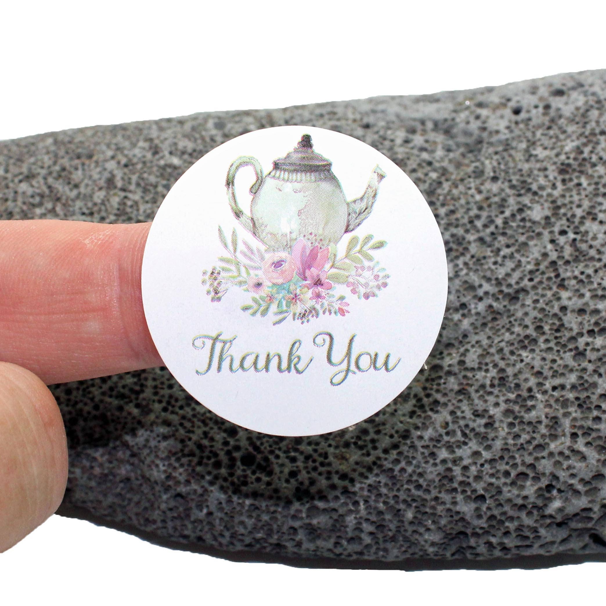 Thank You Sticker/Any Language Tea Pot Stickers Theme Party Custom You Stickers Wedding Favor
