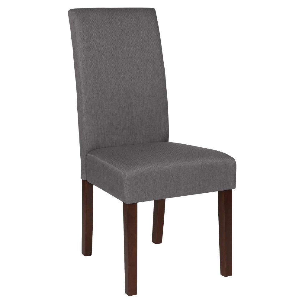 Flash Furniture Greenwich Series Contemporary/Modern Polyester/Polyester Blend Dining Side Chair (Wood Frame) in Gray | 889142259930