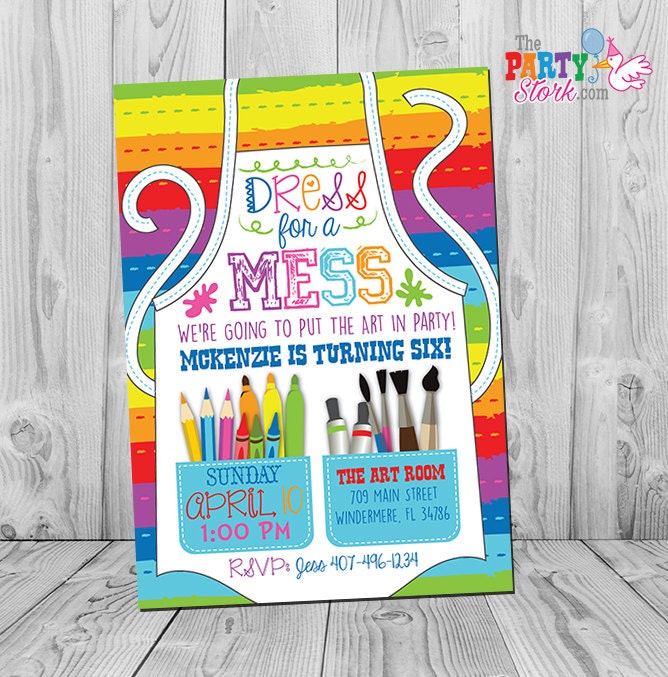 Art Party Invitation, Party, Birthday Paint Painting Printable
